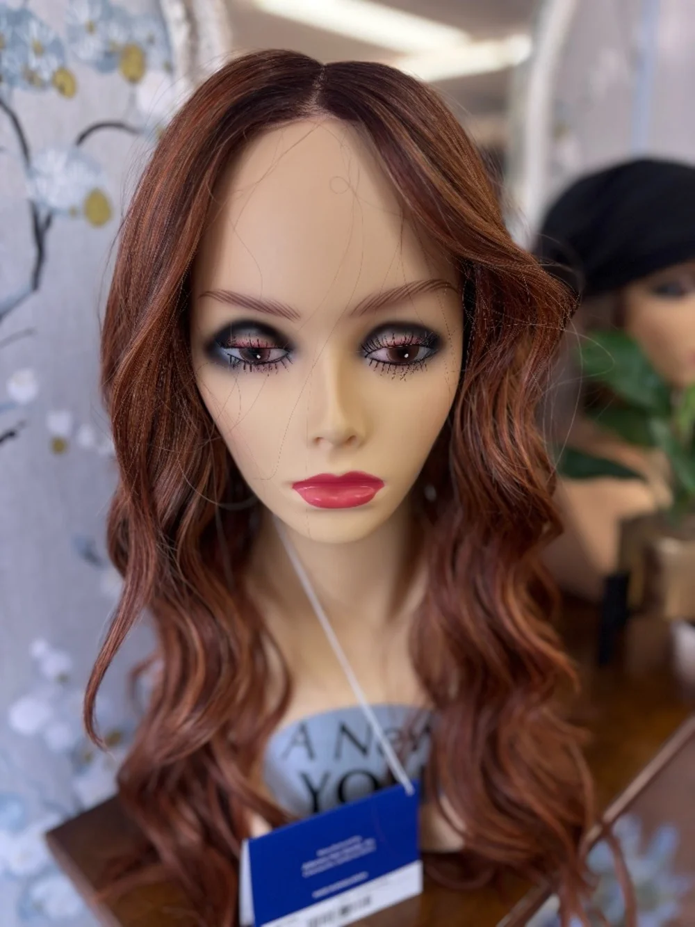 Red Wavy Lace Front Wig by Alexander Couture, Esme in color Autumn Sunrise